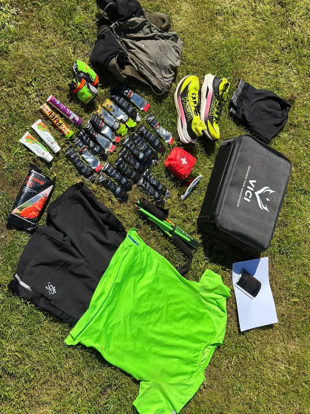 MYVICI founder bag beside race and adventure kit